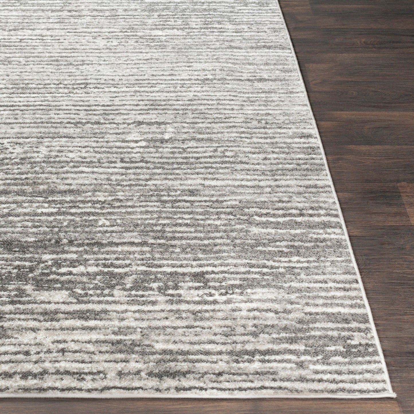 Contemporary Gray Stripes Area Rug
