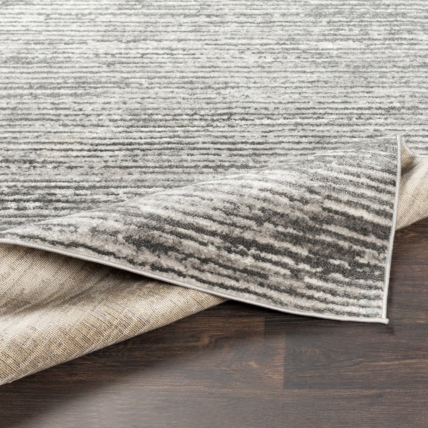 Contemporary Gray Stripes Area Rug