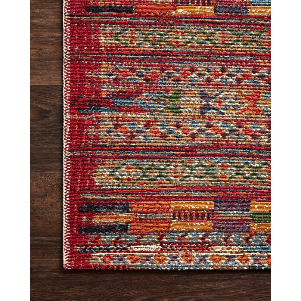 Armanda Modern Tribal Red Multi Indoor/ Outdoor Area Rug