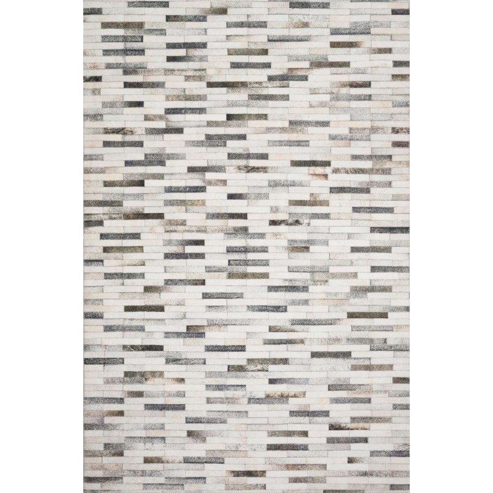 Davide Printed Faux Cowhide Area Rug - Ivory/ Grey