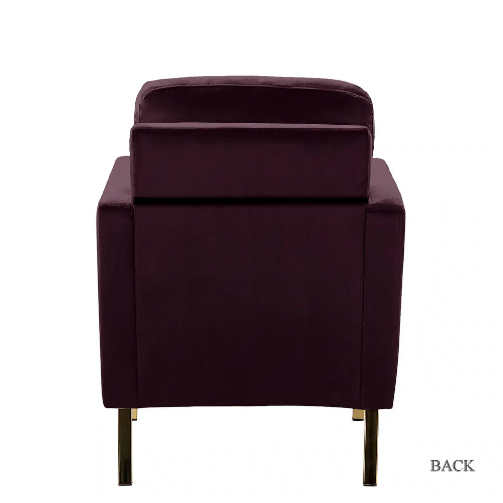 Valentina Modern Upholstered Accent Armchair with Gold Legs Set of 2
