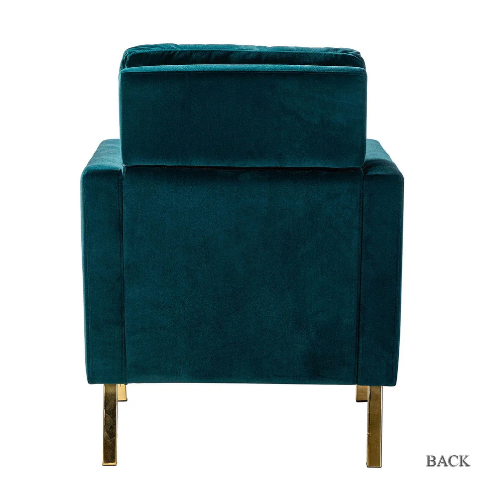 Valentina Modern Upholstered Accent Armchair with Gold Legs Set of 2
