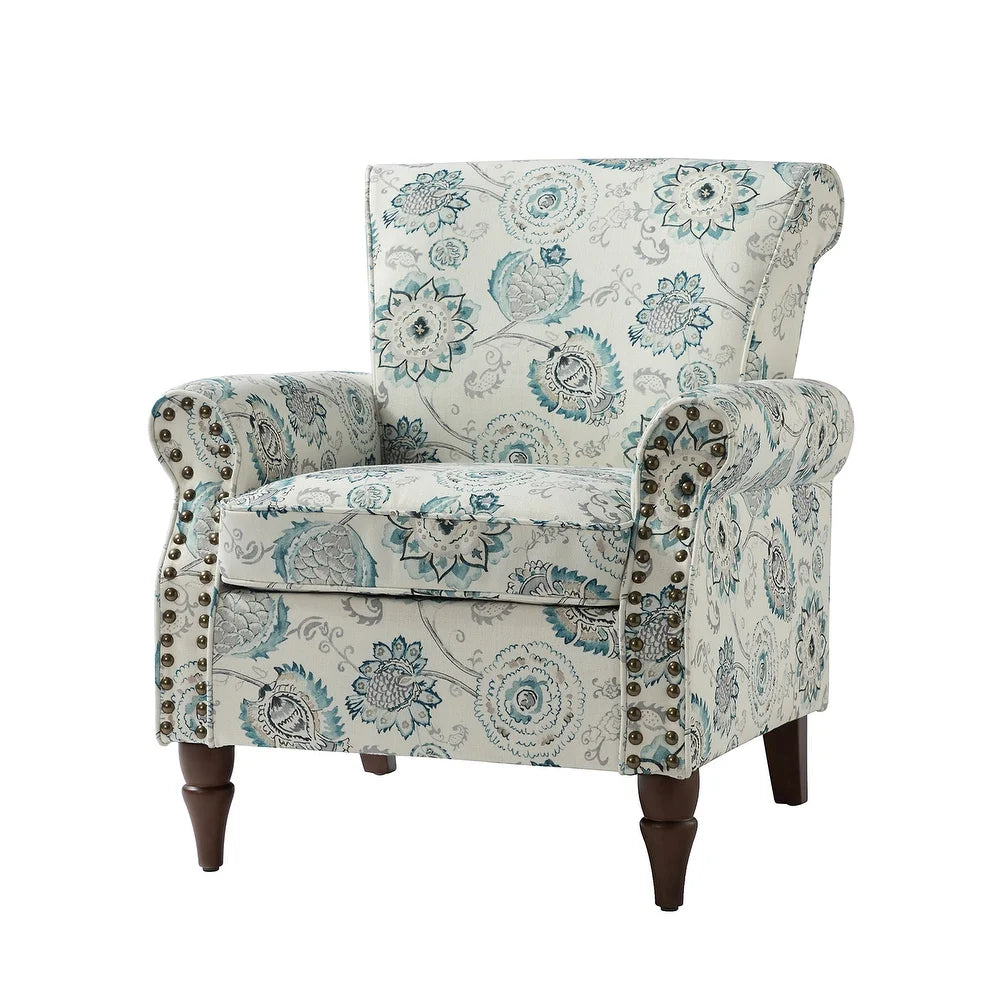 Nyctelius Nailhead Trim Traditional Accent Armchair with Rolled Arms