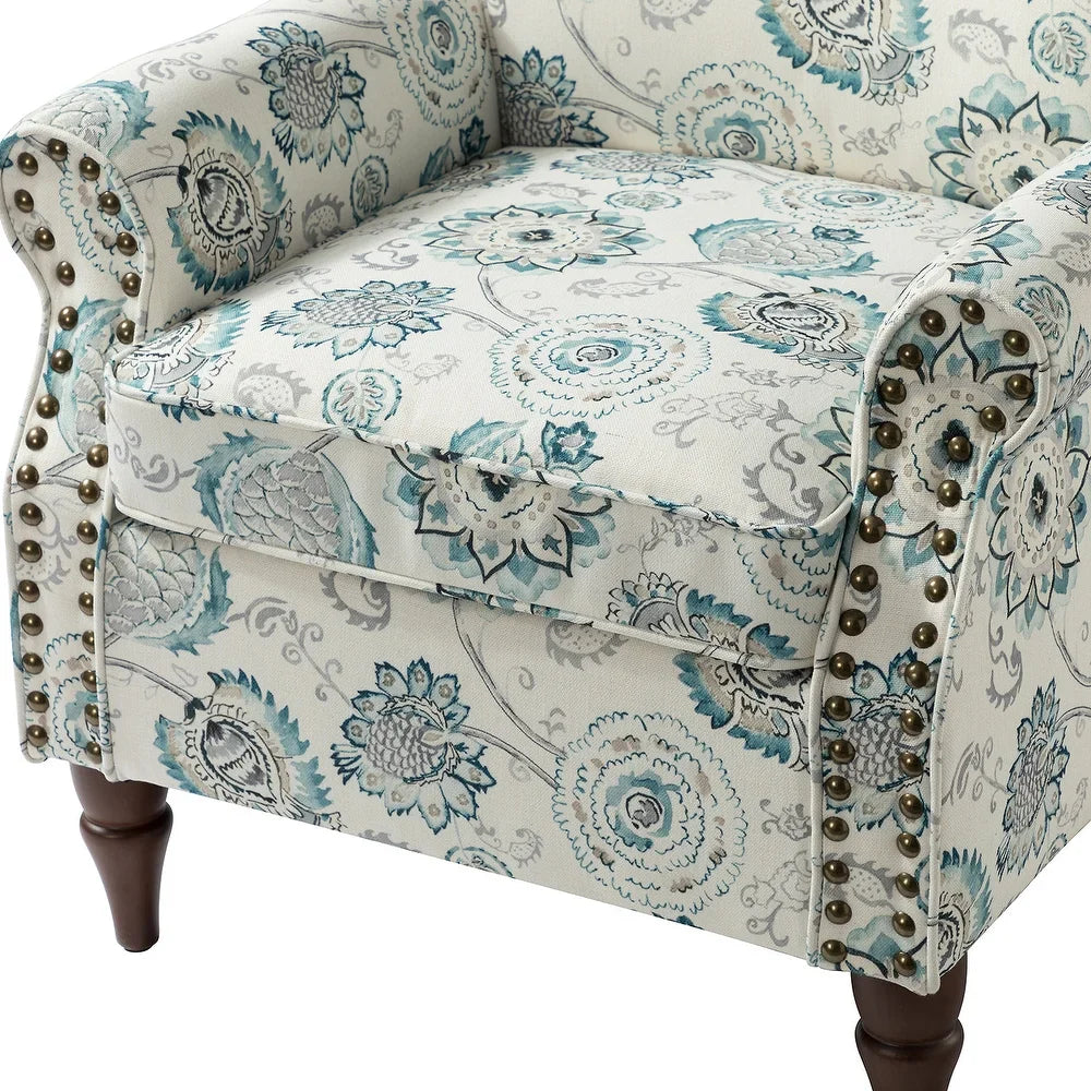 Nyctelius Nailhead Trim Traditional Accent Armchair with Rolled Arms