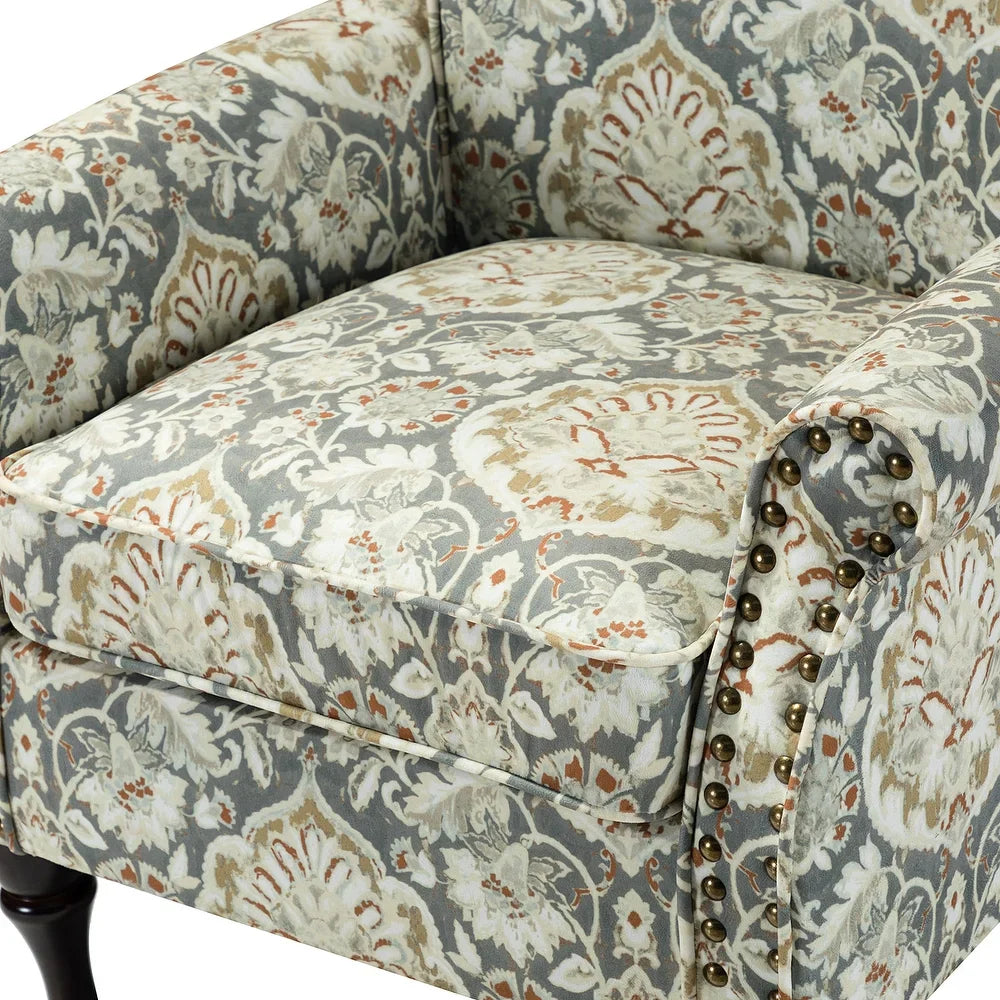 Nyctelius Nailhead Trim Traditional Accent Armchair with Rolled Arms