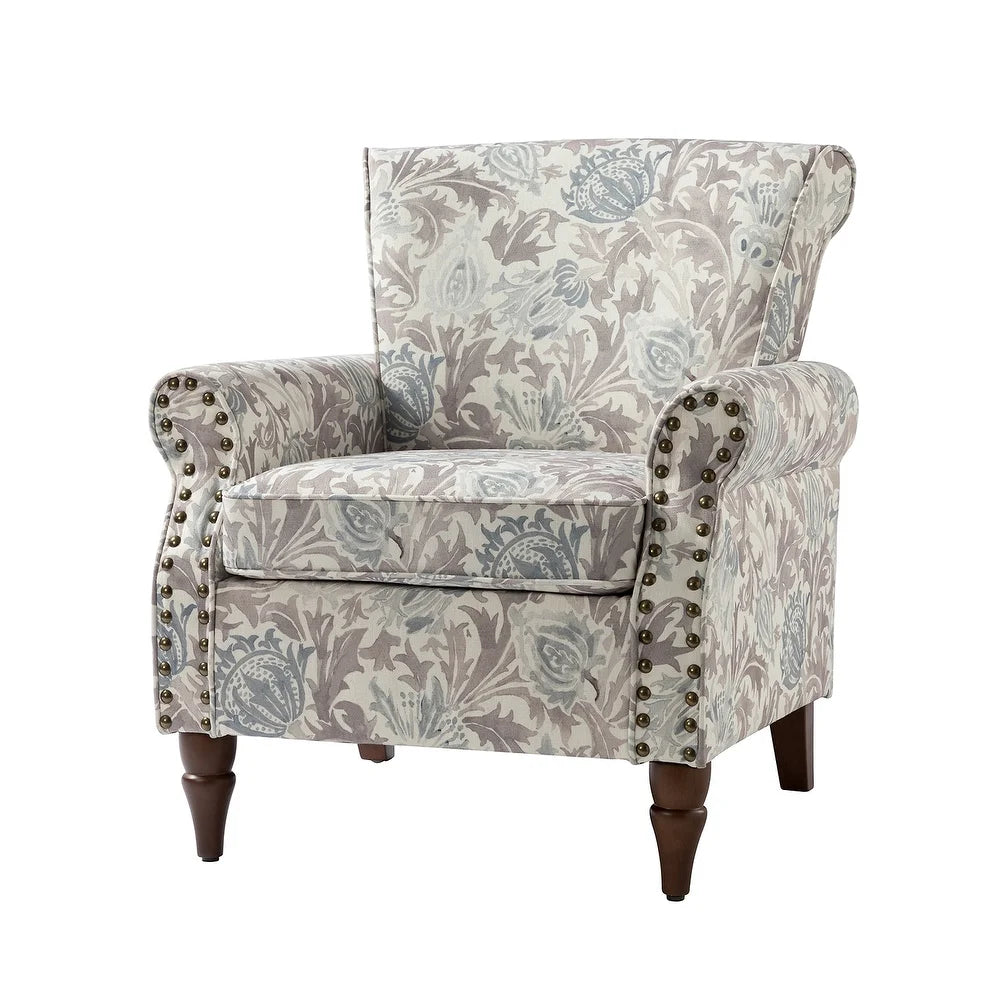 Nyctelius Nailhead Trim Traditional Accent Armchair with Rolled Arms