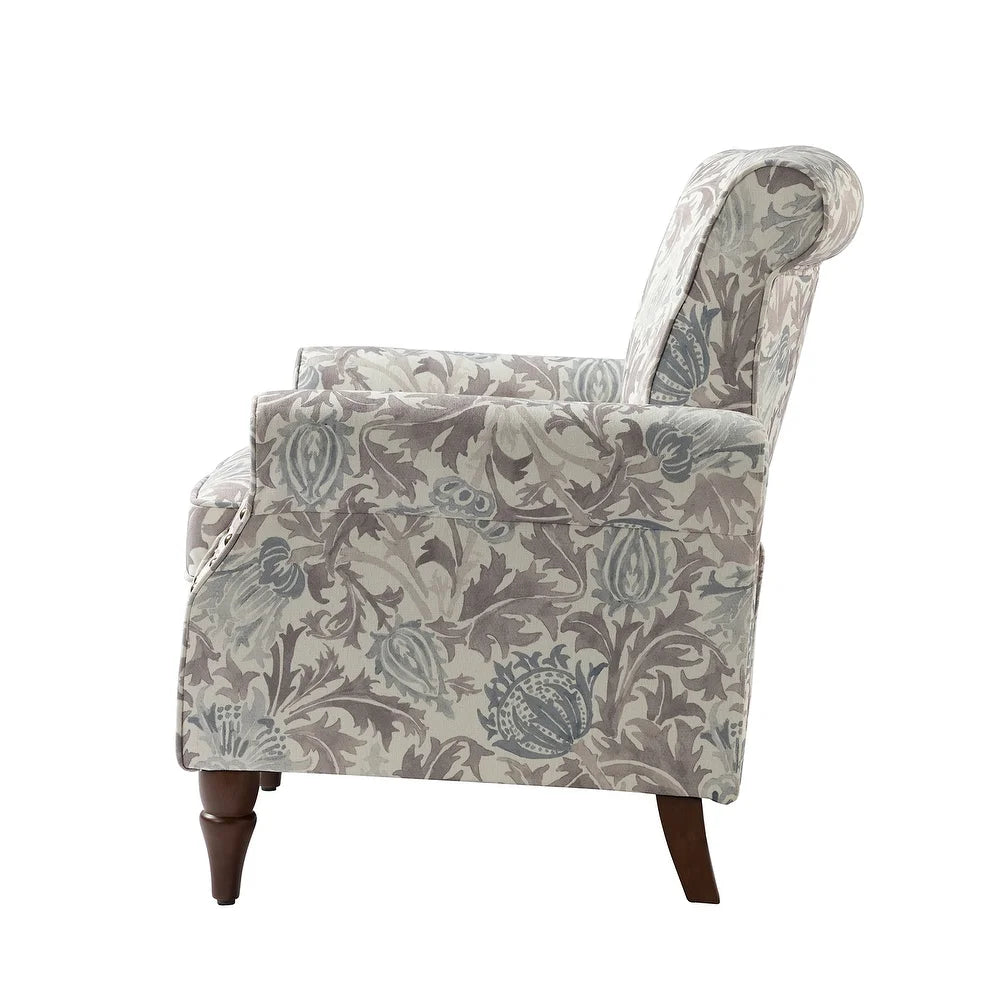 Nyctelius Nailhead Trim Traditional Accent Armchair with Rolled Arms