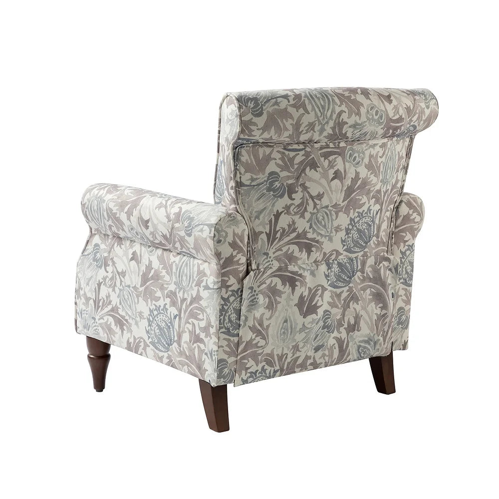 Nyctelius Nailhead Trim Traditional Accent Armchair with Rolled Arms