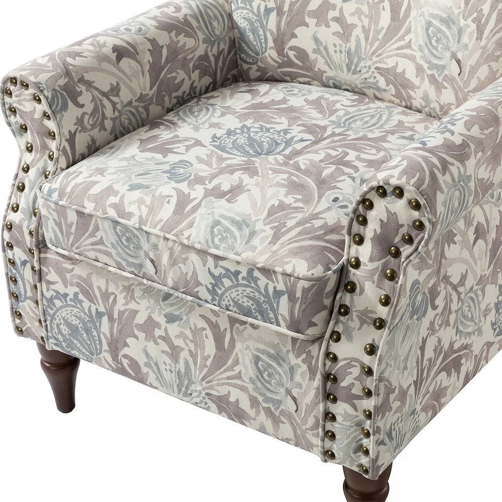 Nyctelius Nailhead Trim Traditional Accent Armchair with Rolled Arms
