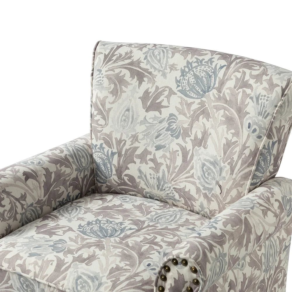 Nyctelius Nailhead Trim Traditional Accent Armchair with Rolled Arms