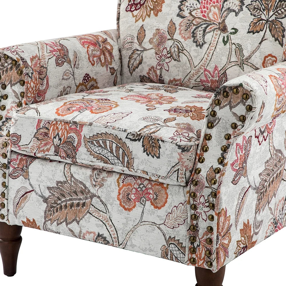 Nyctelius Nailhead Trim Traditional Accent Armchair with Rolled Arms