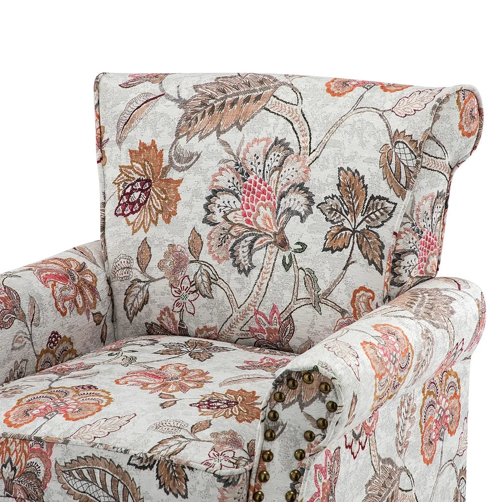 Nyctelius Nailhead Trim Traditional Accent Armchair with Rolled Arms