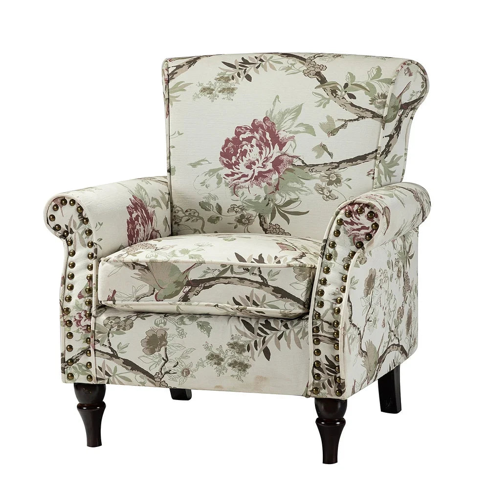 Nyctelius Nailhead Trim Traditional Accent Armchair with Rolled Arms