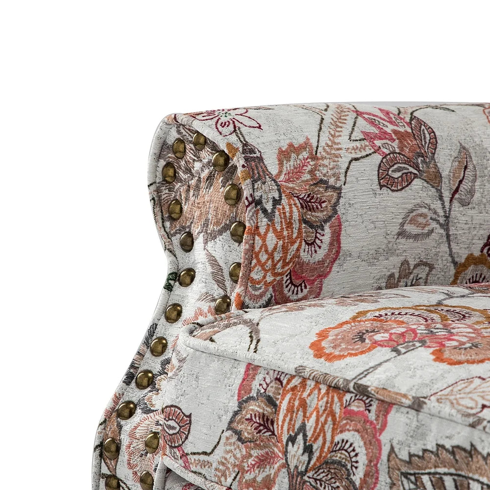 Nyctelius Nailhead Trim Traditional Accent Armchair with Rolled Arms