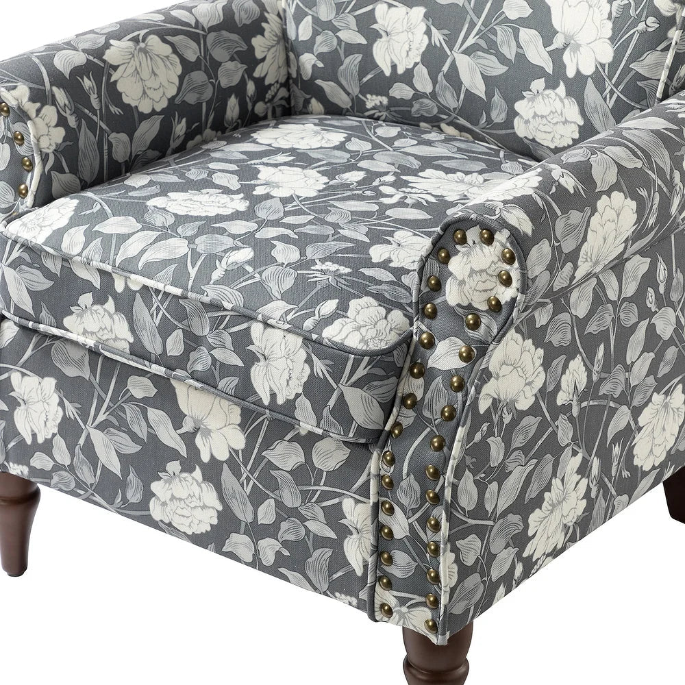 Nyctelius Nailhead Trim Traditional Accent Armchair with Rolled Arms
