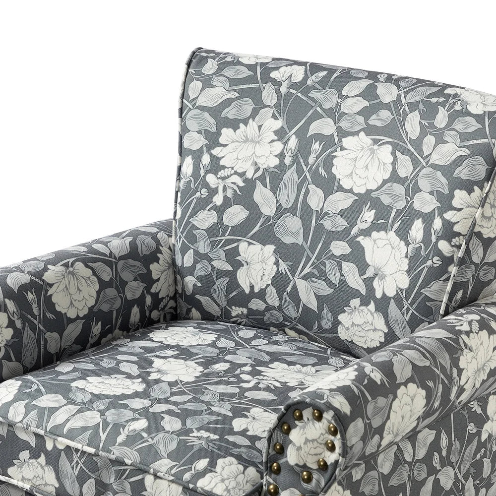 Nyctelius Nailhead Trim Traditional Accent Armchair with Rolled Arms