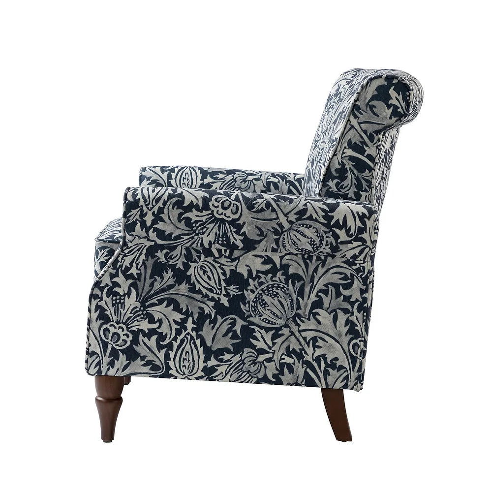 Nyctelius Nailhead Trim Traditional Accent Armchair with Rolled Arms