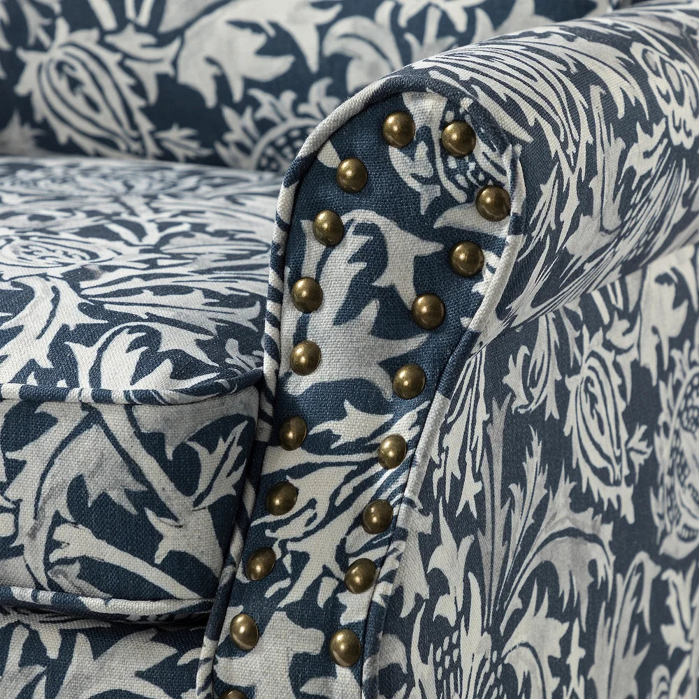 Nyctelius Nailhead Trim Traditional Accent Armchair with Rolled Arms