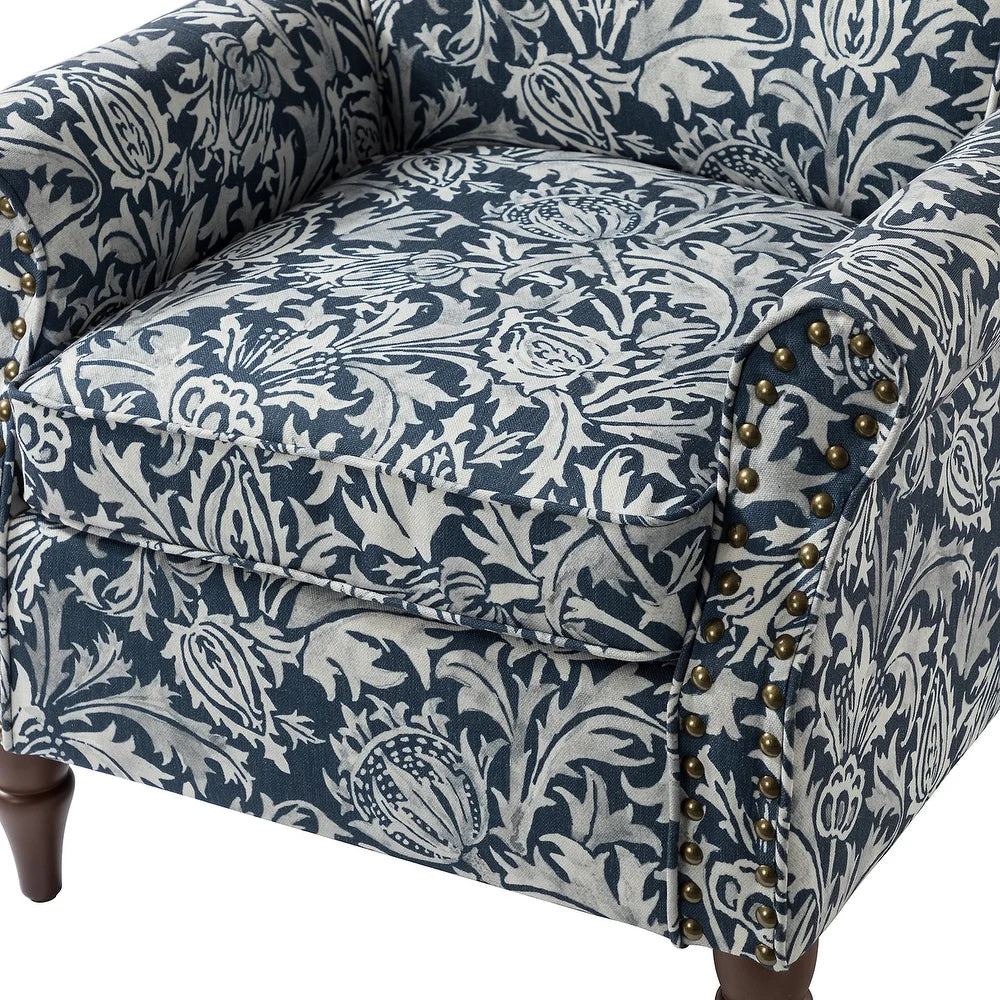 Nyctelius Nailhead Trim Traditional Accent Armchair with Rolled Arms