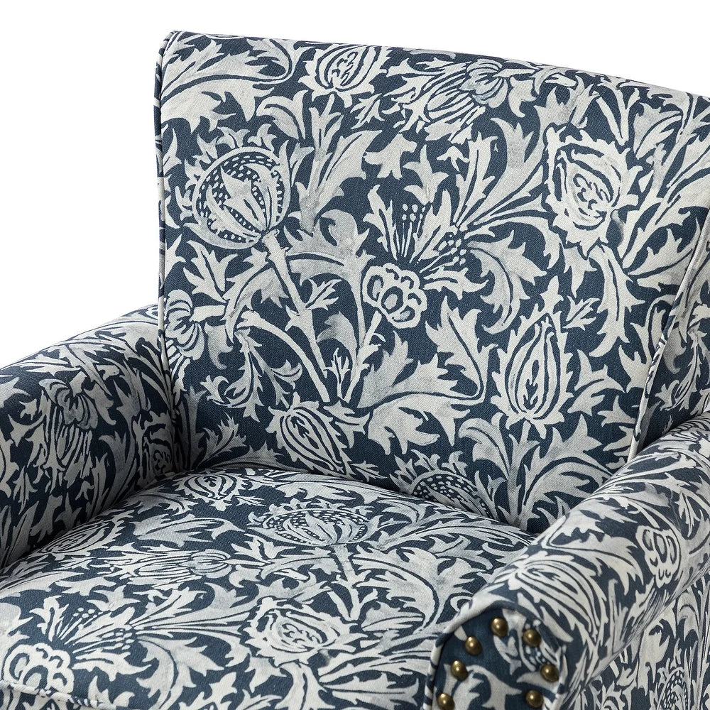 Nyctelius Nailhead Trim Traditional Accent Armchair with Rolled Arms