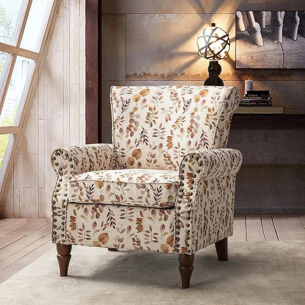 Nyctelius Nailhead Trim Traditional Accent Armchair with Rolled Arms