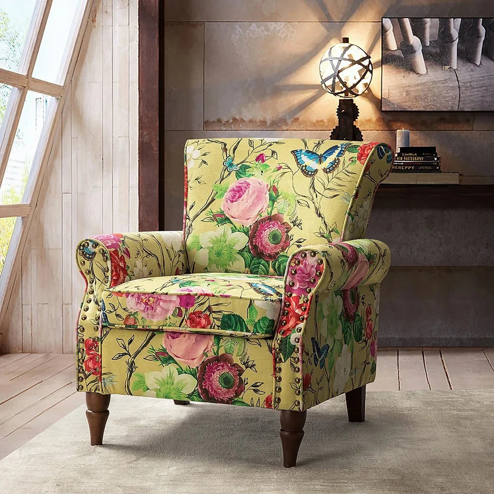 Nyctelius Nailhead Trim Traditional Accent Armchair with Rolled Arms