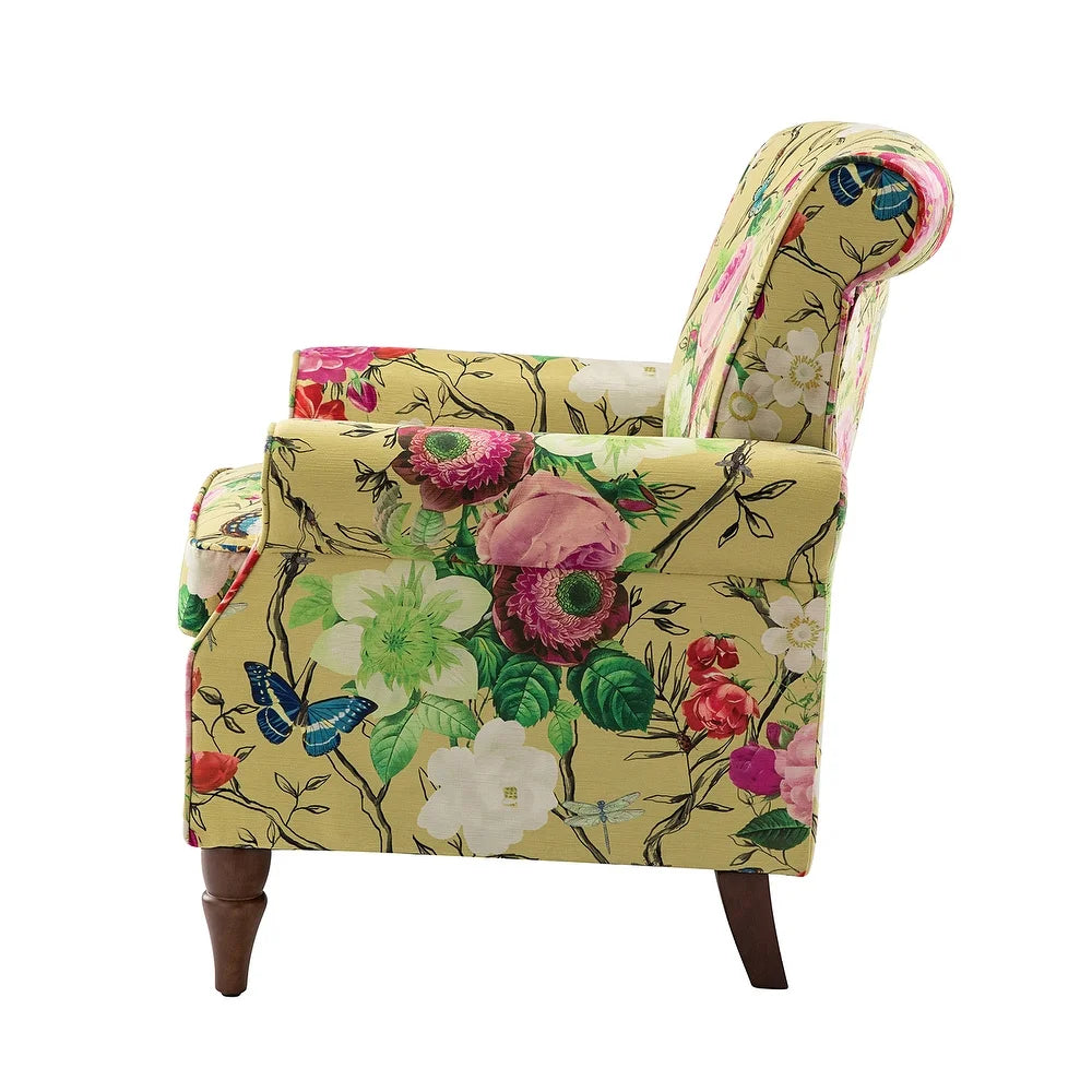 Nyctelius Nailhead Trim Traditional Accent Armchair with Rolled Arms