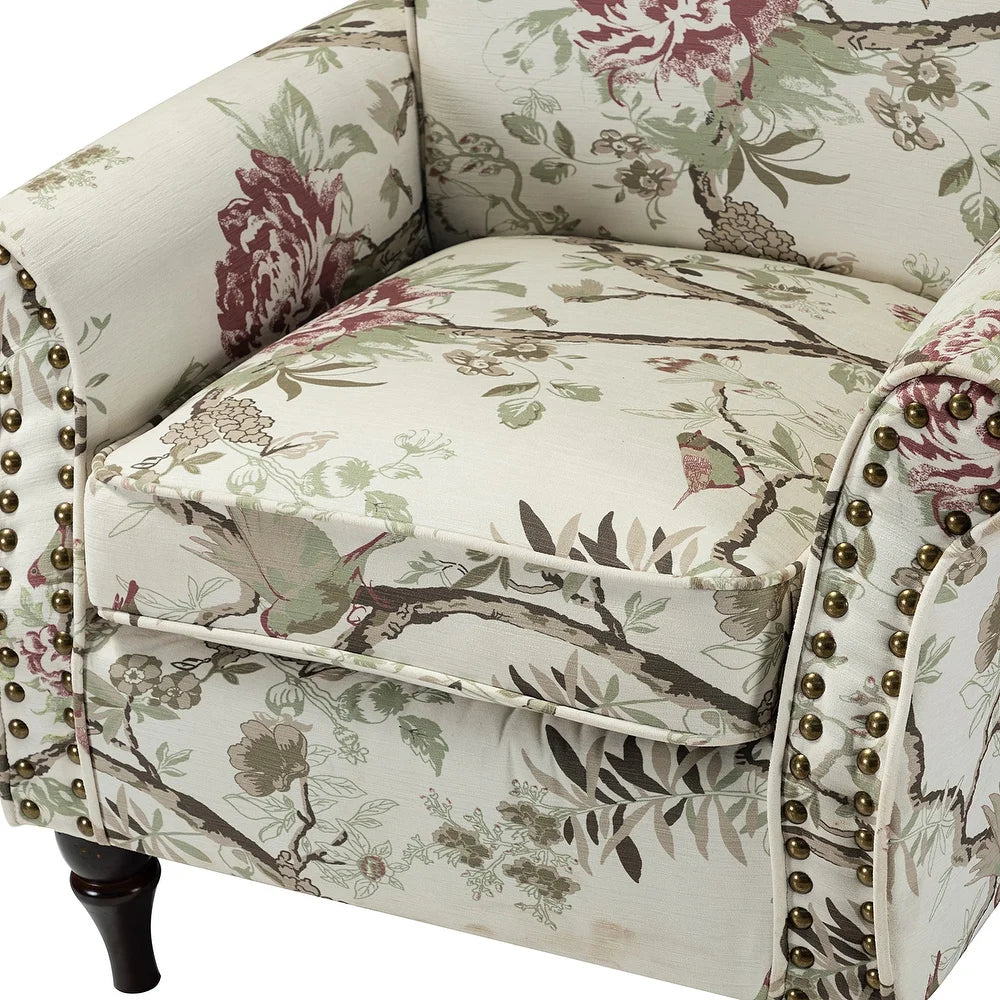 Nyctelius Nailhead Trim Traditional Accent Armchair with Rolled Arms