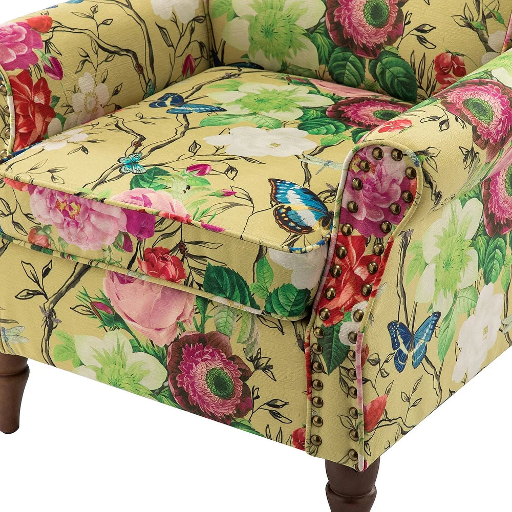 Nyctelius Nailhead Trim Traditional Accent Armchair with Rolled Arms