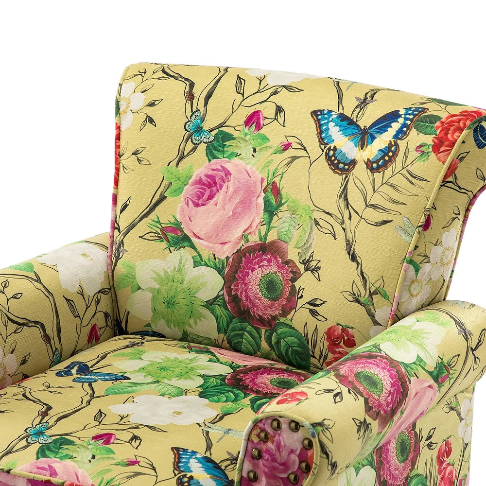 Nyctelius Nailhead Trim Traditional Accent Armchair with Rolled Arms
