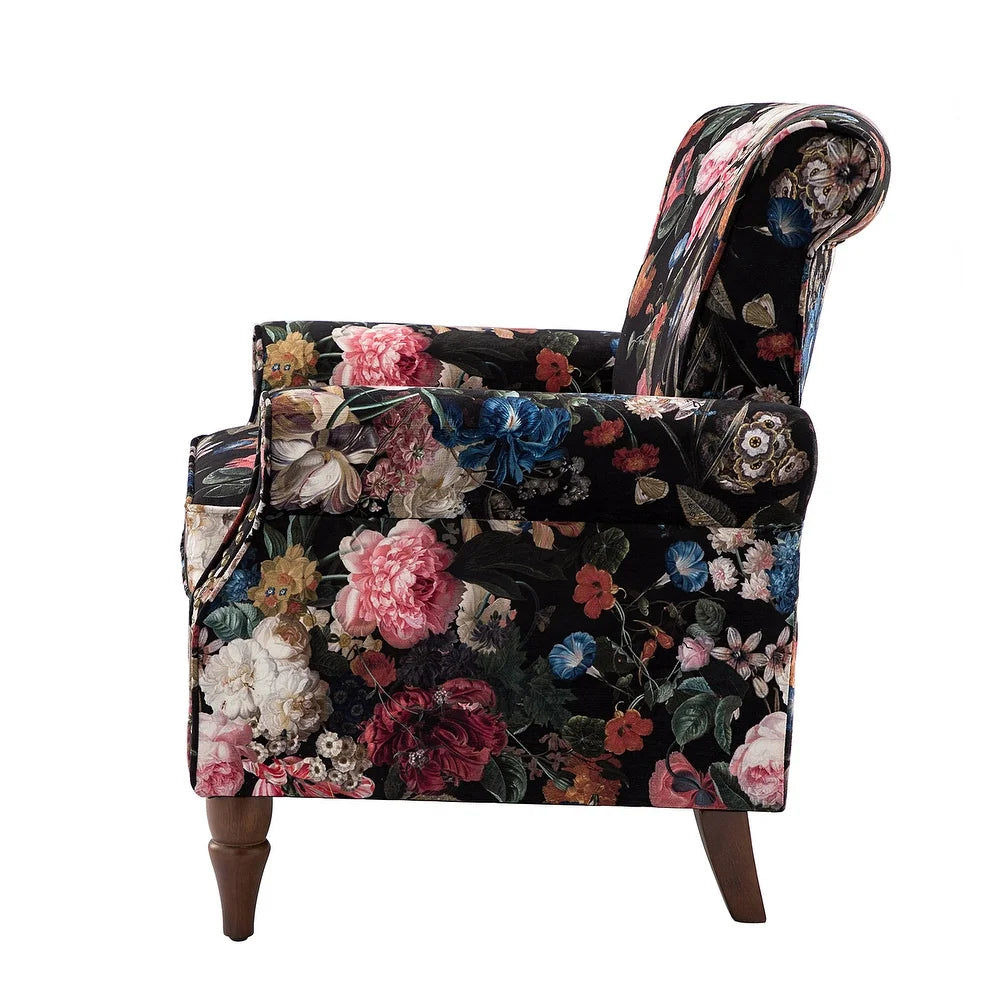 Nyctelius Nailhead Trim Traditional Accent Armchair with Rolled Arms