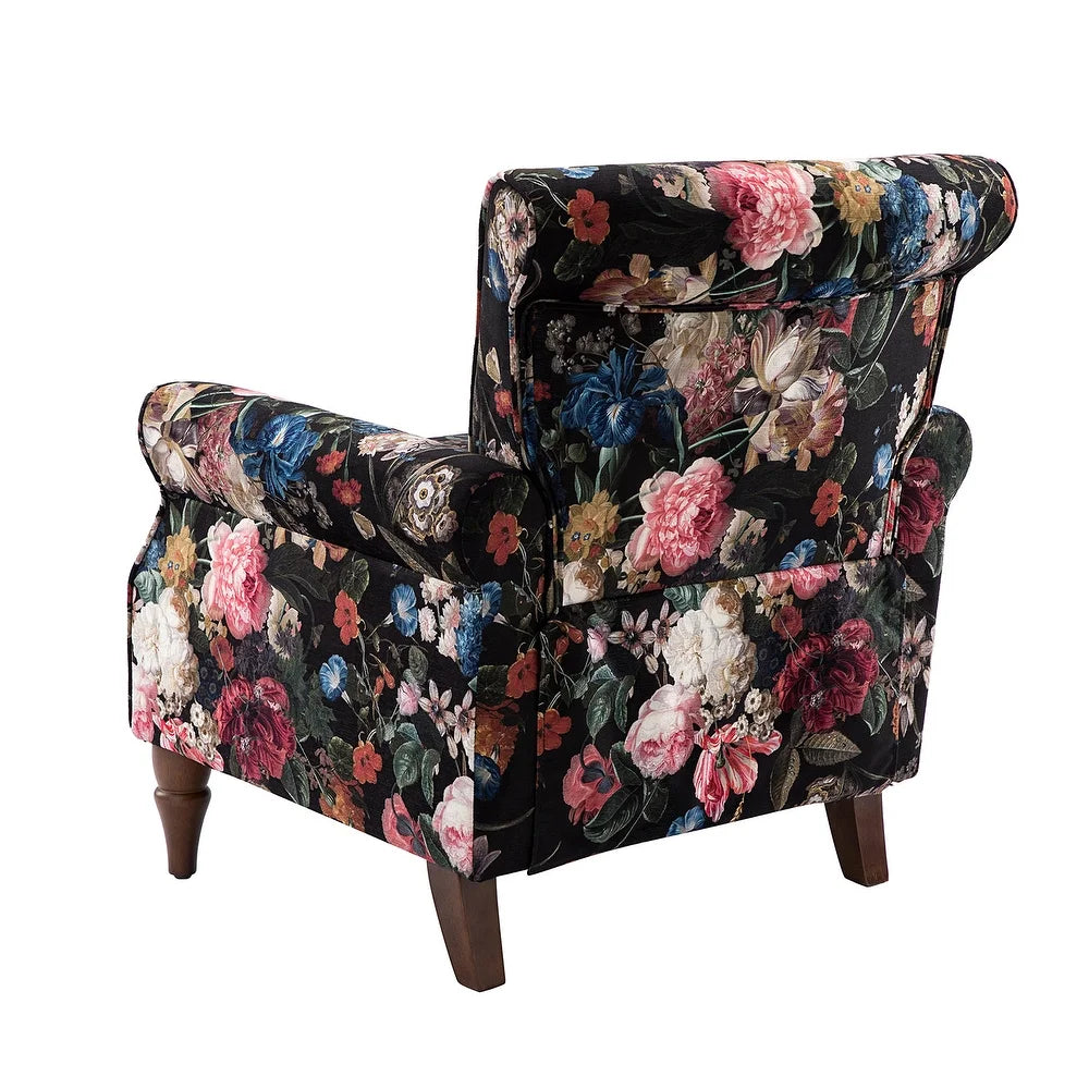Nyctelius Nailhead Trim Traditional Accent Armchair with Rolled Arms