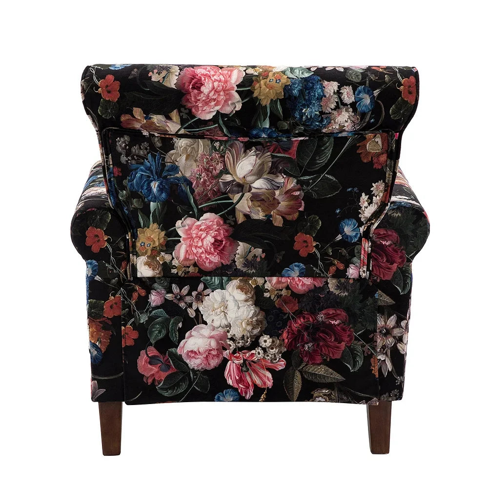 Nyctelius Nailhead Trim Traditional Accent Armchair with Rolled Arms