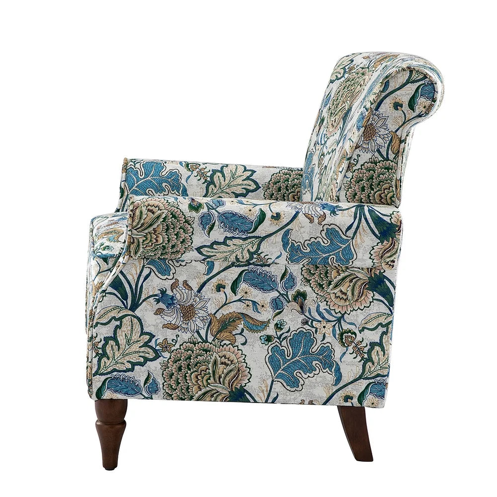 Nyctelius Nailhead Trim Traditional Accent Armchair with Rolled Arms