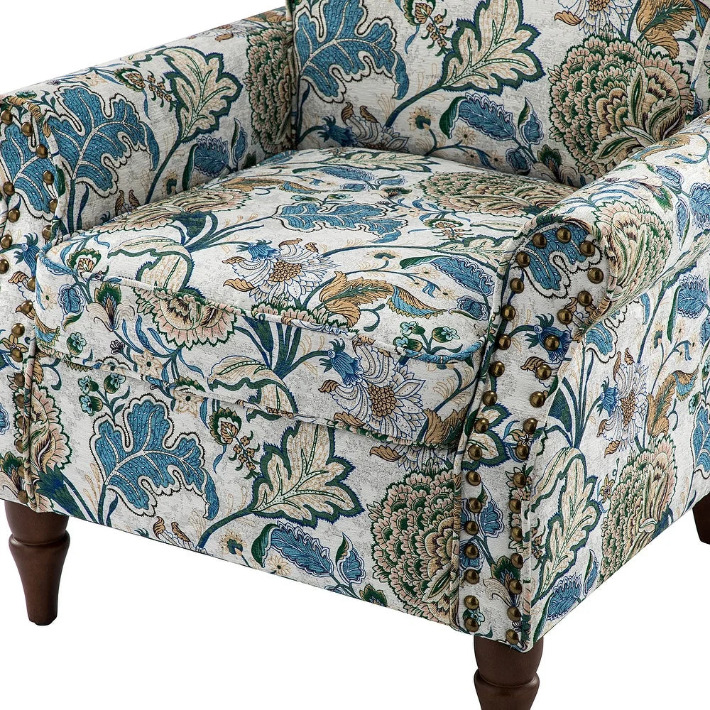 Nyctelius Nailhead Trim Traditional Accent Armchair with Rolled Arms