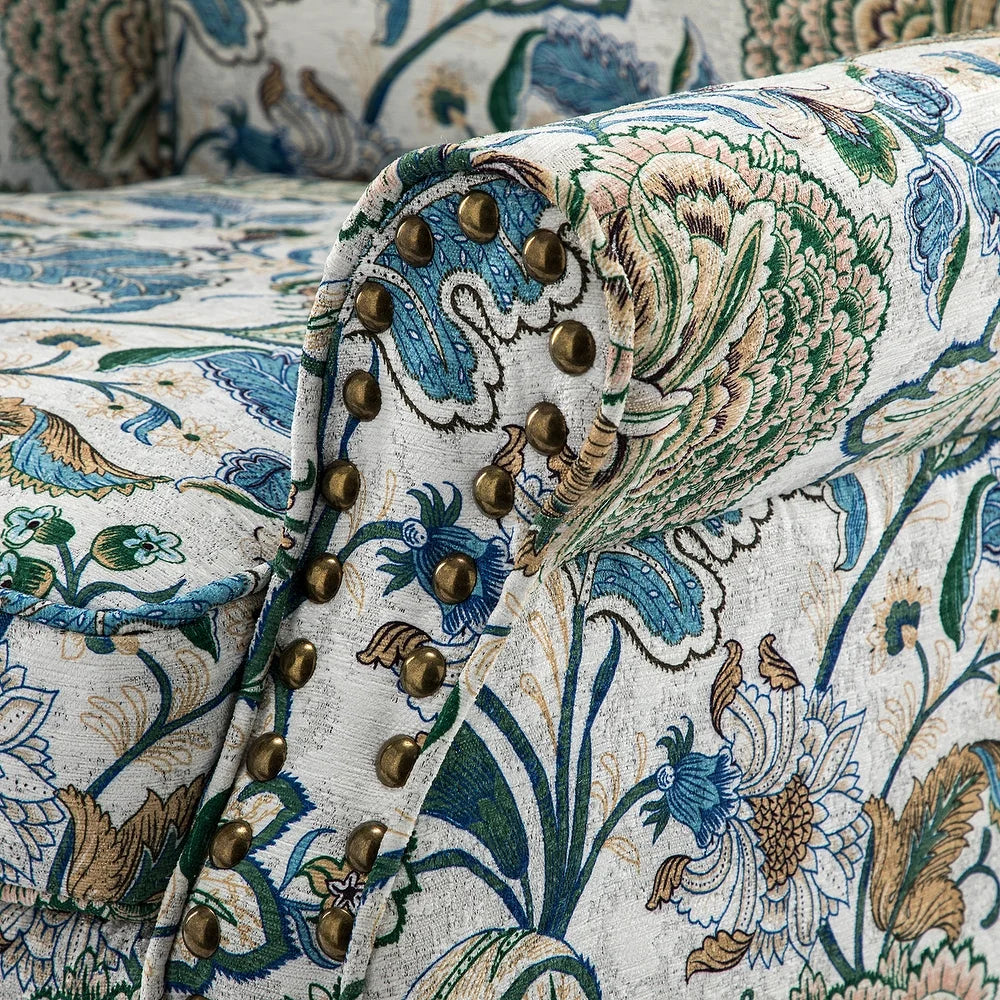 Nyctelius Nailhead Trim Traditional Accent Armchair with Rolled Arms