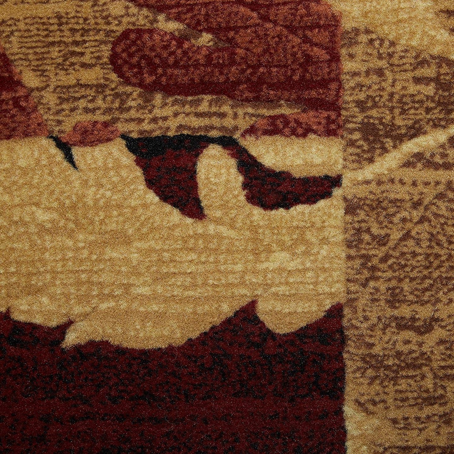 Contemporary Floral Brown Red Soft Area Rugs