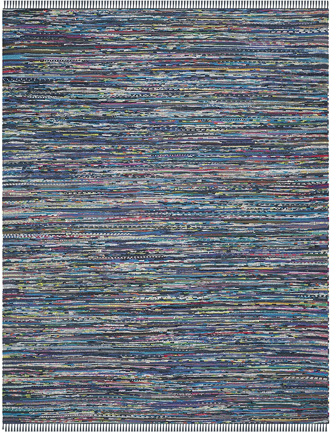 Hand Woven Ink and Multi Cotton Area Rug