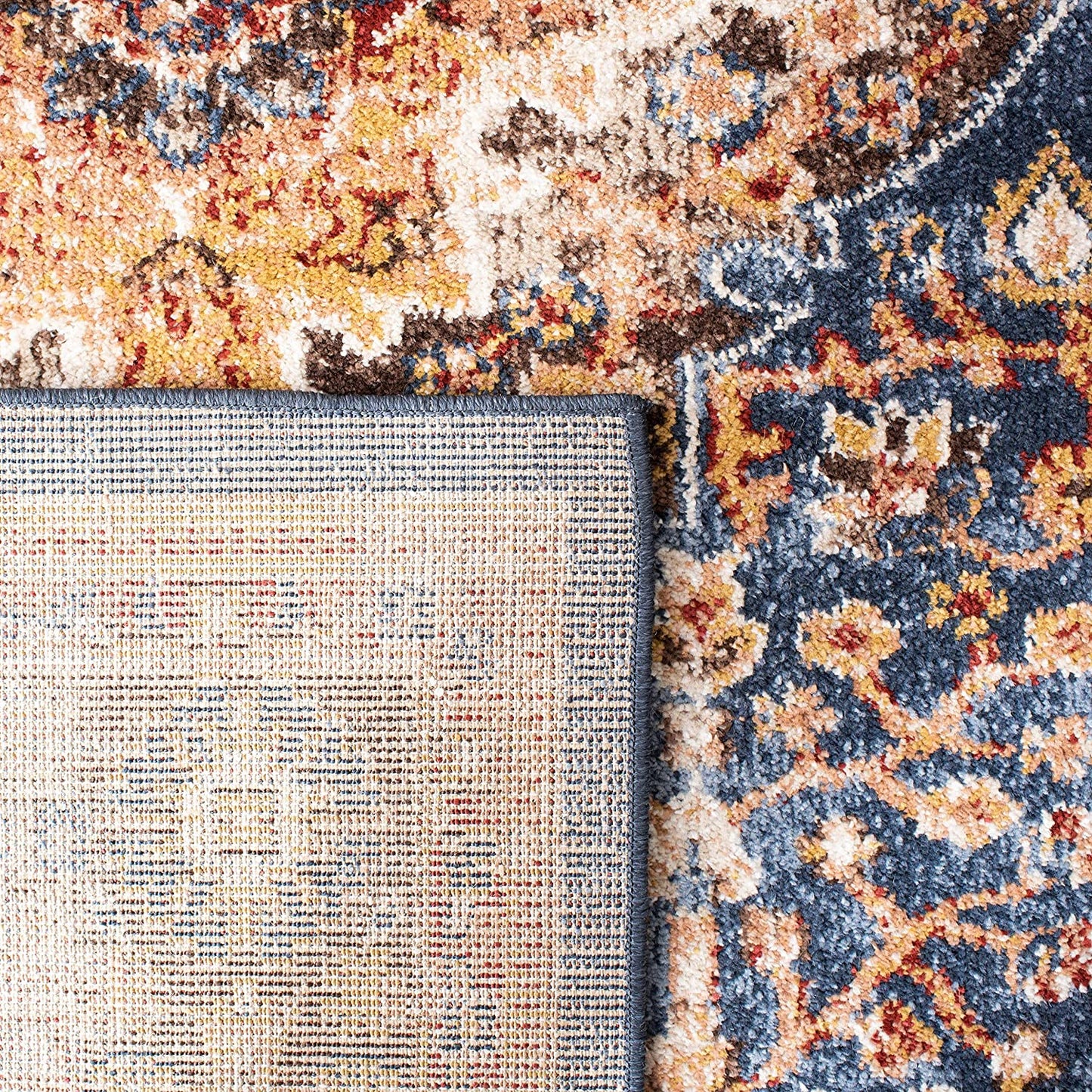 Safavieh Collection Traditional Oriental Distressed Navy / Brown