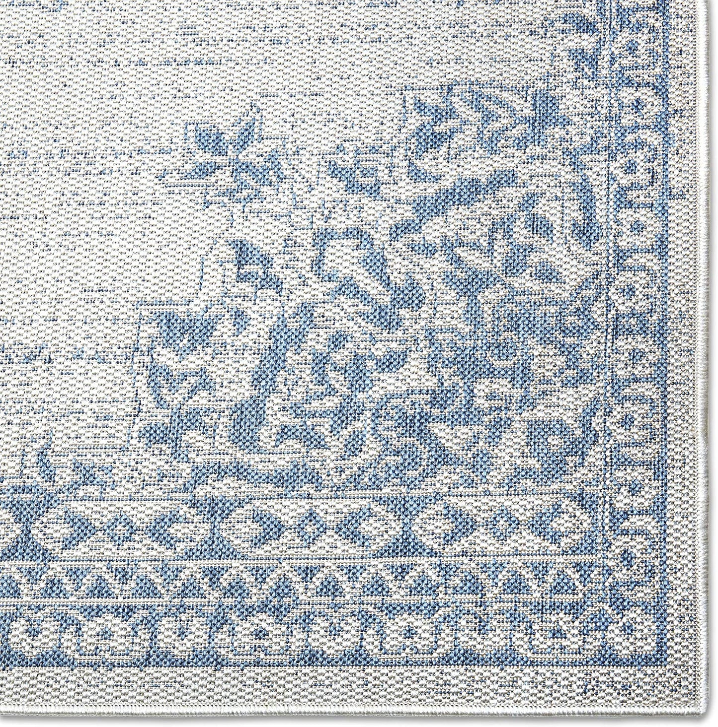 Blue Grey Indoor/Outdoor Area Rug - UV/Weather Resistant