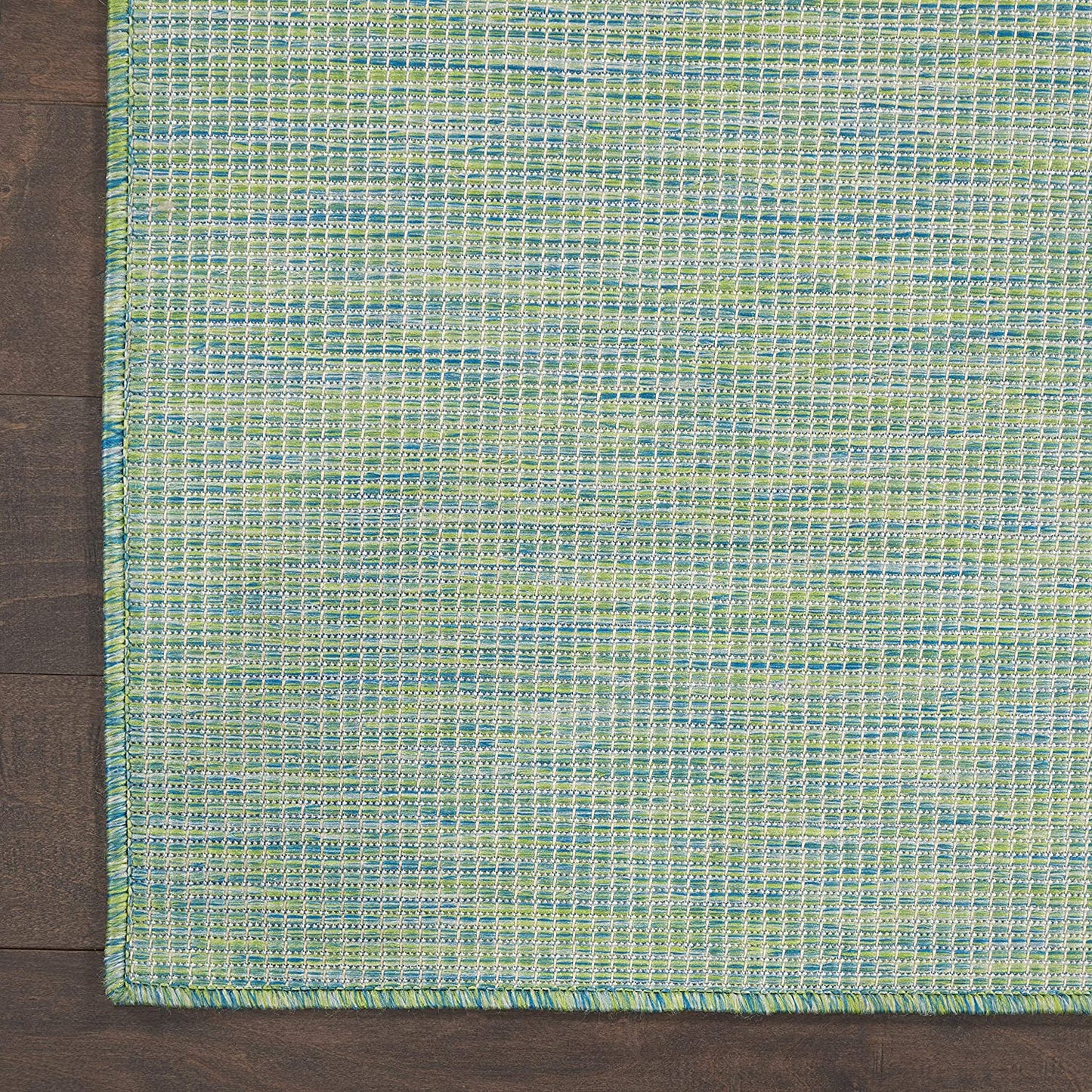 Flat-Weave Indoor/Outdoor Blue/Green Area Rug