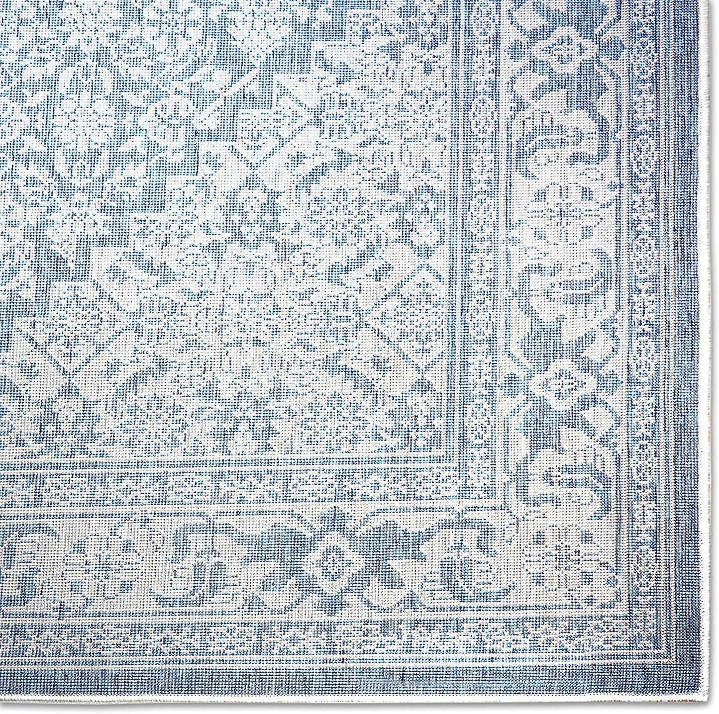 Dahlia Blue Grey Indoor/Outdoor Area Rug - UV/Weather Resistant