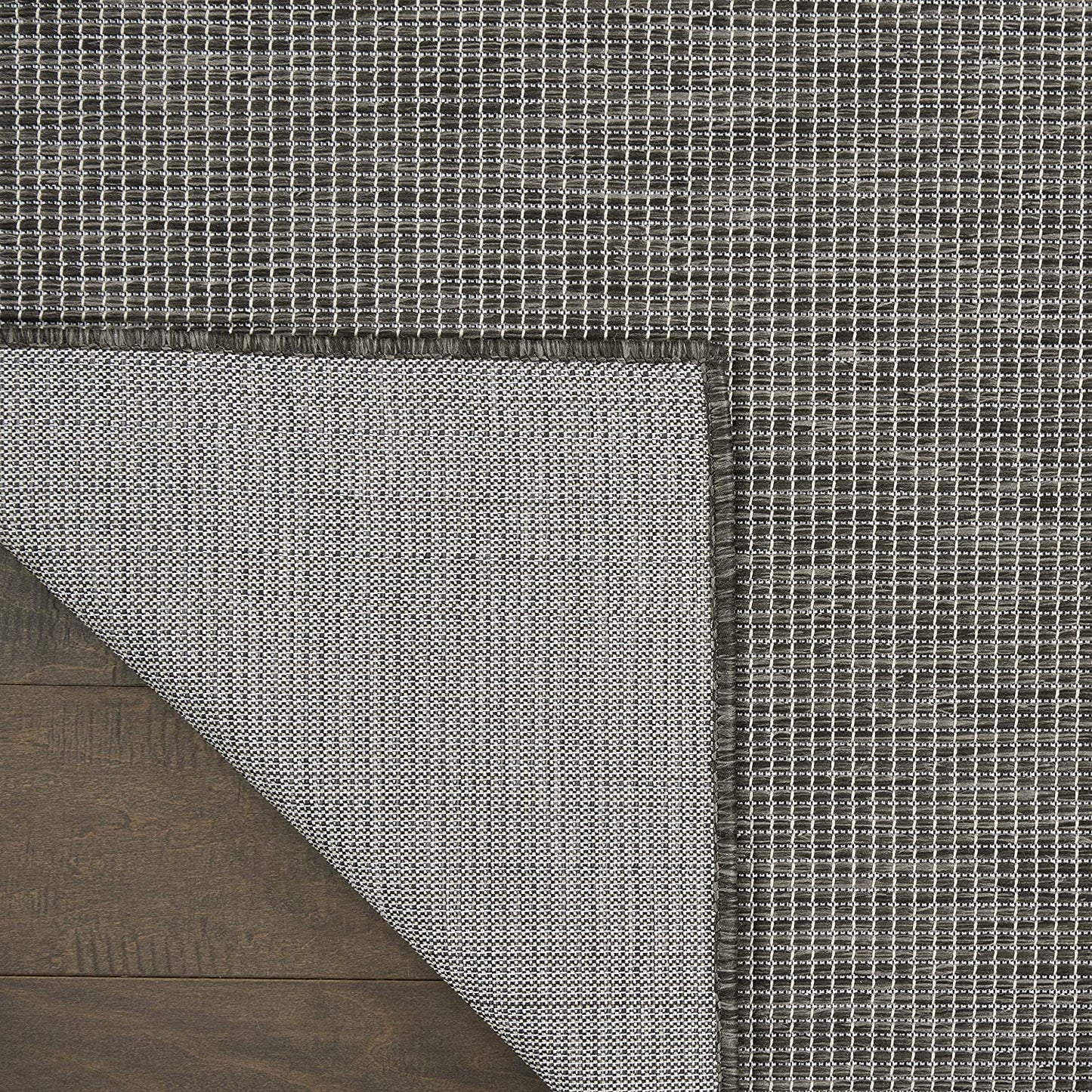 Flat-Weave Indoor/Outdoor Charcoal Soft Area Rug
