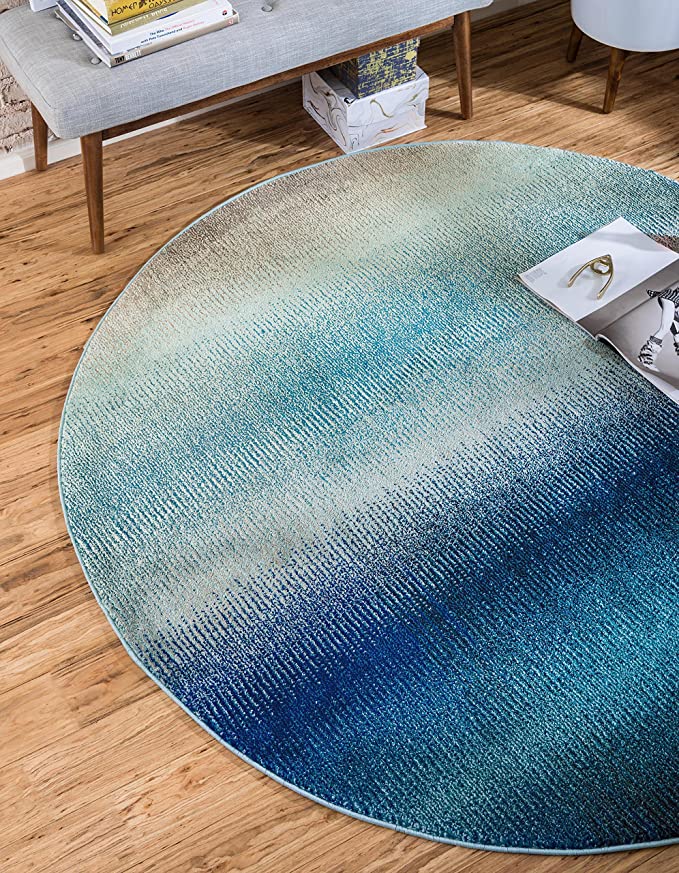 Estrella Collection Vibrant Abstract Blue Area Rug