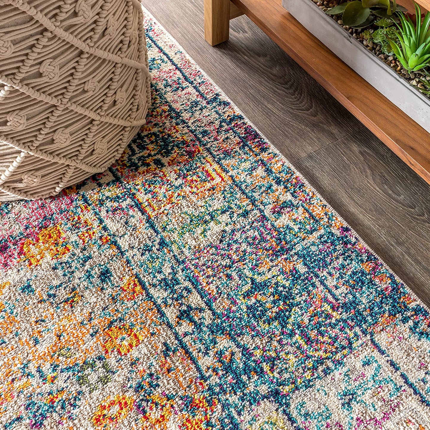 Bohemian Boho Vintage Faded Cream/Navy Rug