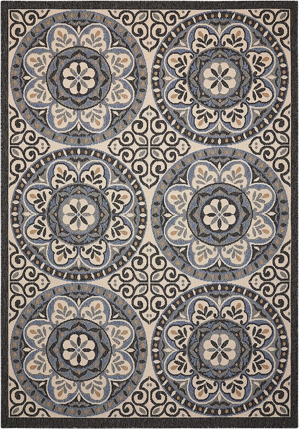 Indoor/Outdoor Area Rug,  IVORY/CHARCOAL