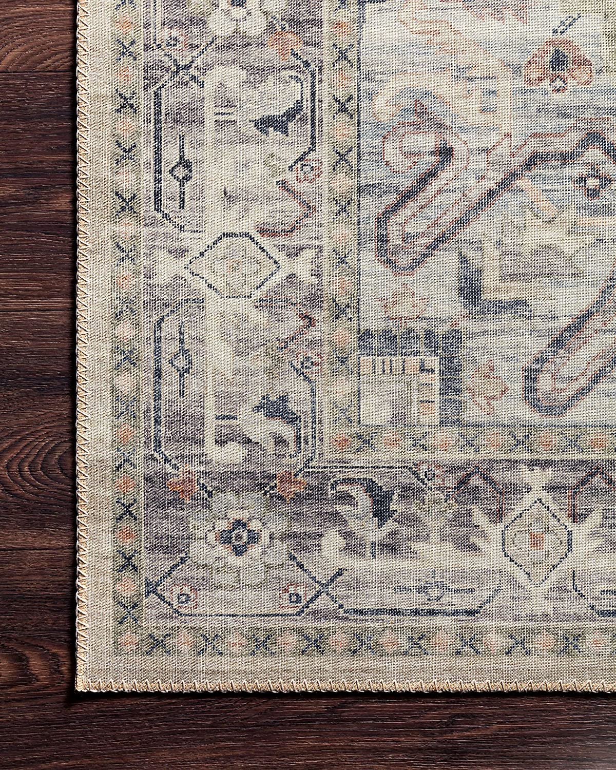 Hathaway Collection HTH-04 Beige / Multi, Traditional Area Rug