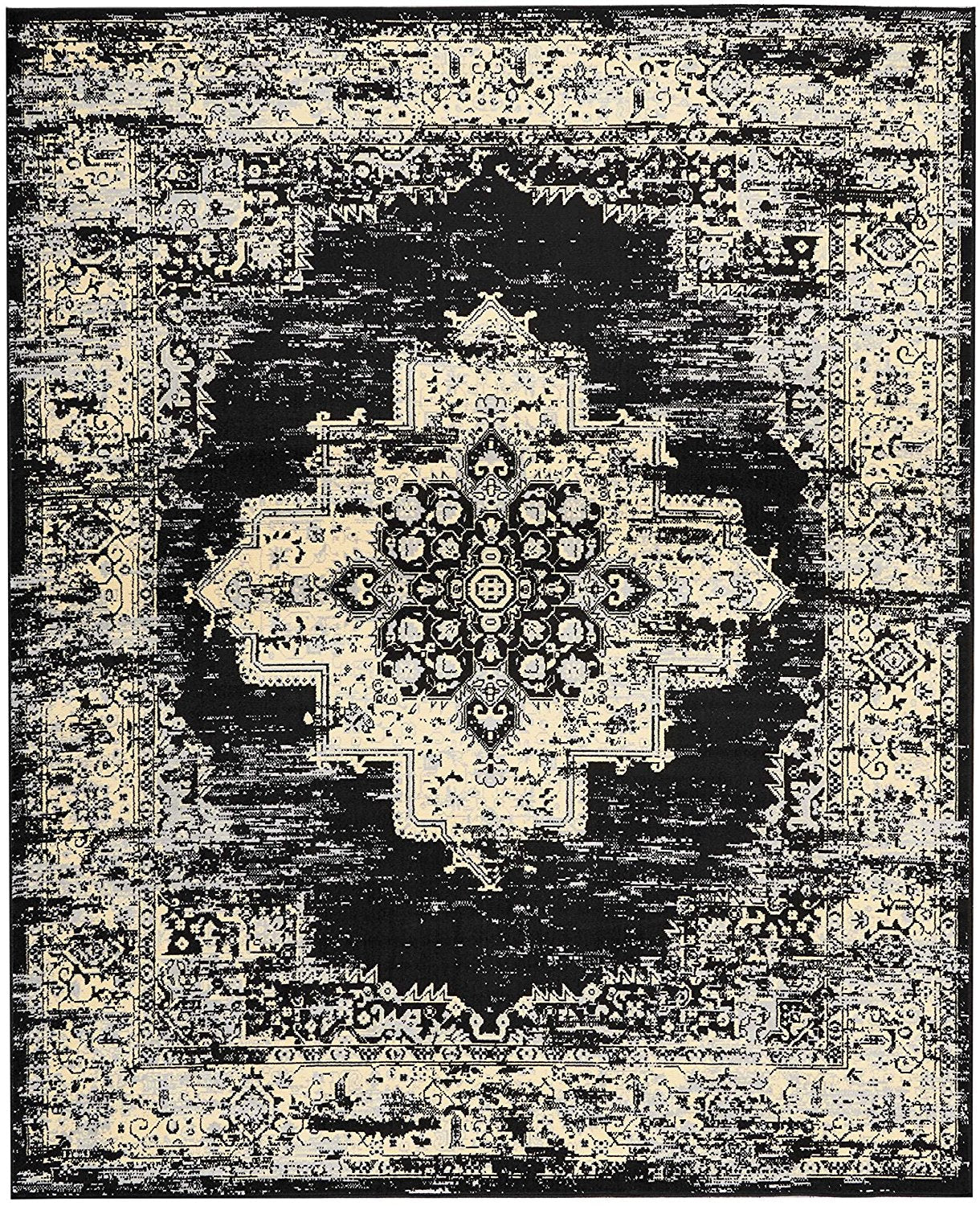 Black Distressed Persian Area Rugs