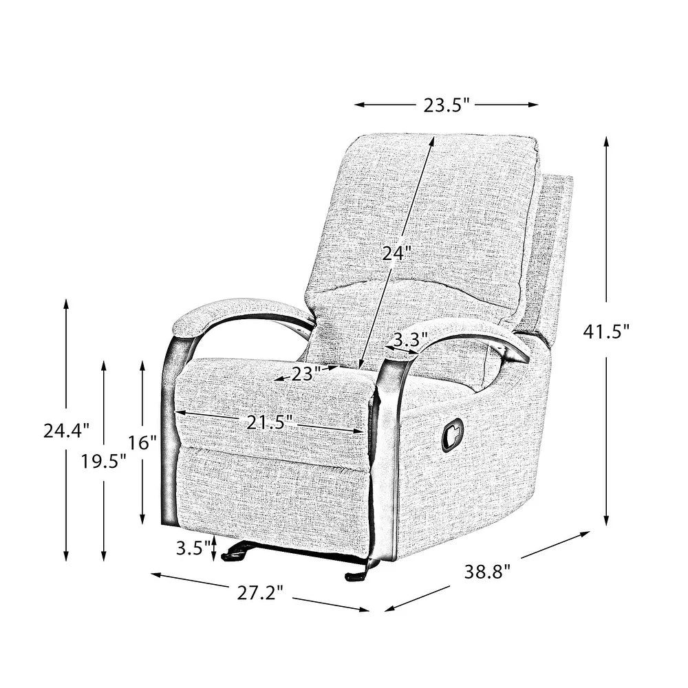 Badari Comfy Manual Rocking Nursery Chair with Metal Base