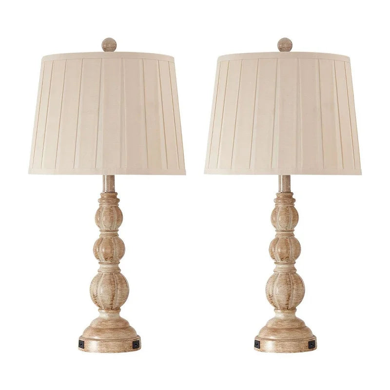 Behiye Resin USB Table Lamp,Set of 2